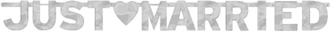 Banderin Just Married Foil Letter1.6m x 15.8cm 