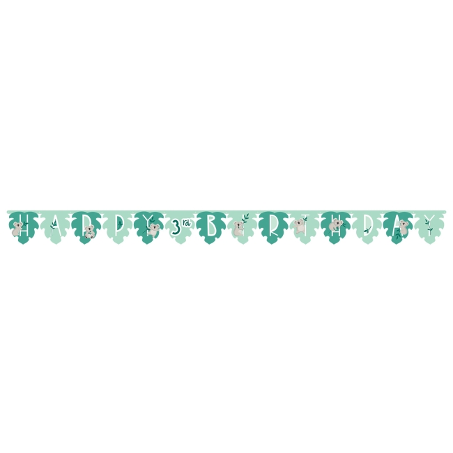 Banner Letras Koala Happy Bday 3,2m x 24,5cm