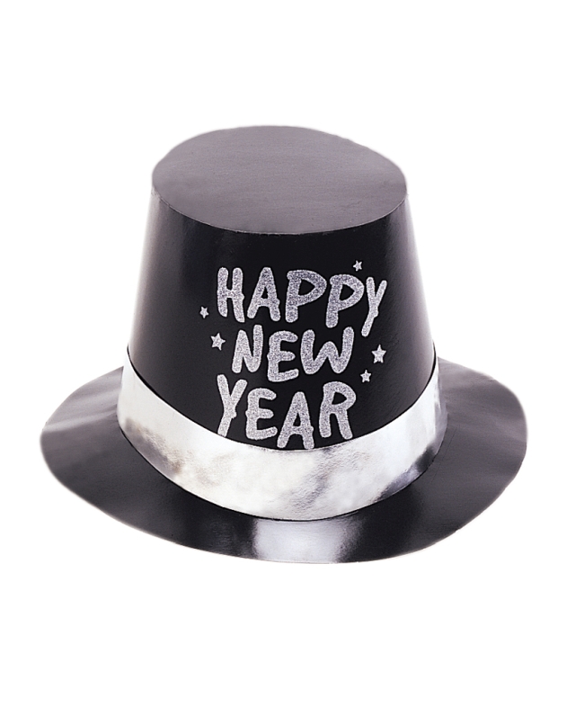 Sombrero Copa Negro H. New Year Destellos Foil