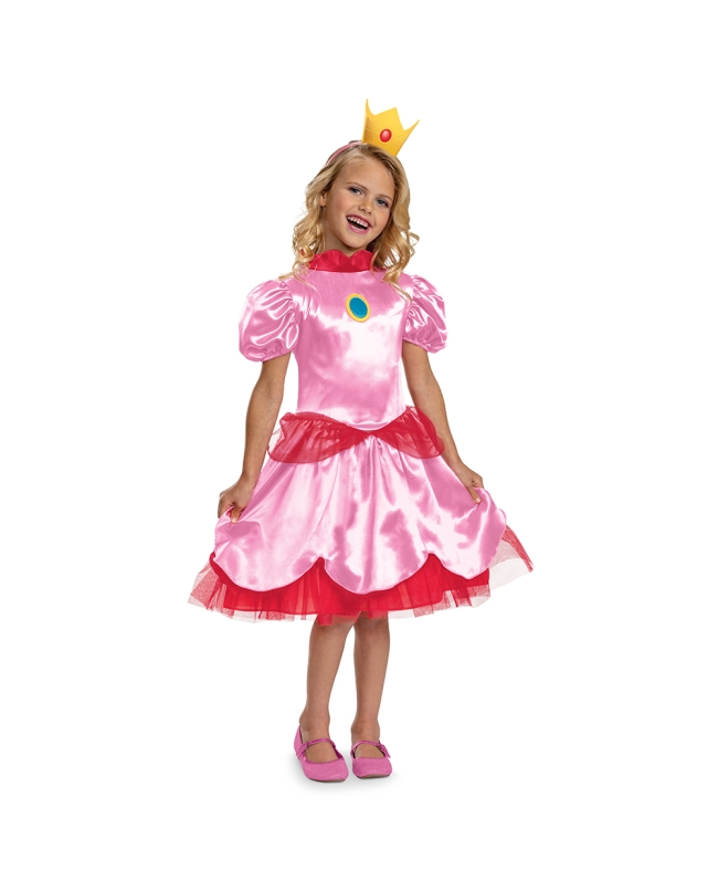 Disfraz Nintendo Super Mario Princesa Peach Fancy Talla 4-6 Años