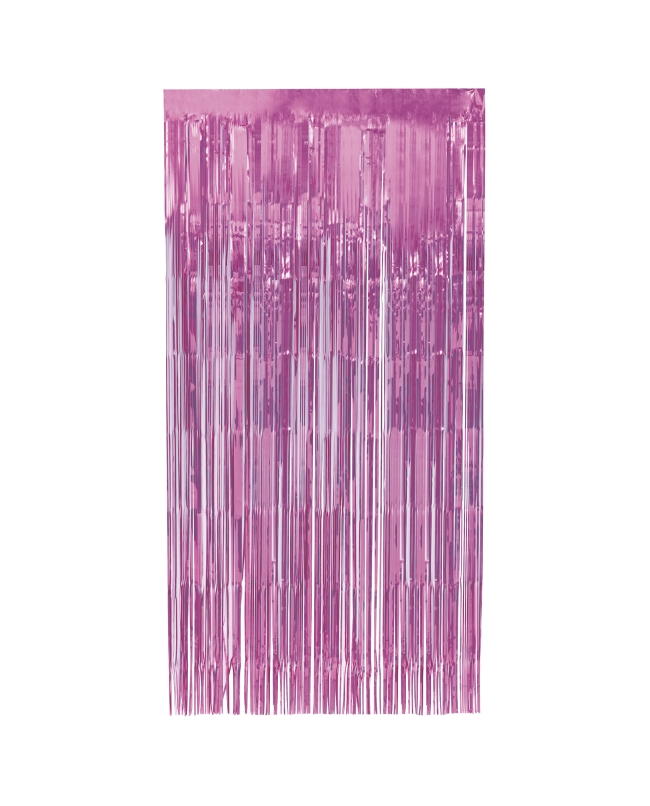 Cortina Flecos Foil Rosa Pastel 1x2m