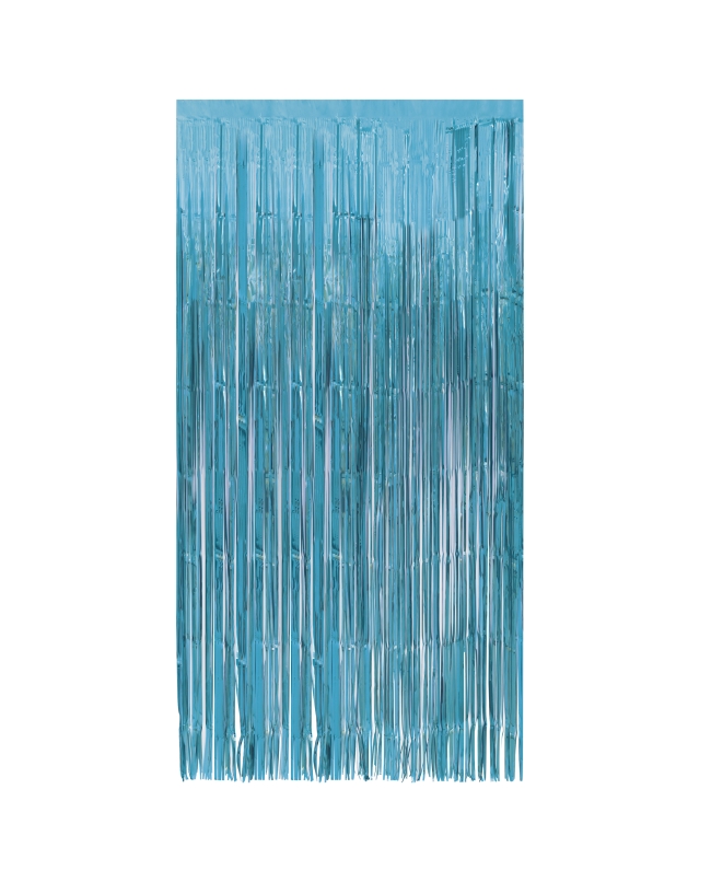 Cortina Flecos Foil Azul Pastel 1x2m