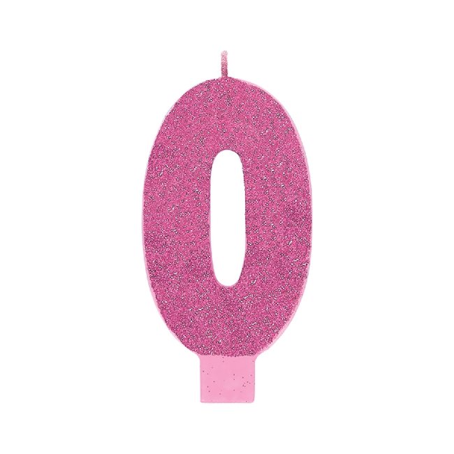 Vela Giante Nº 0 Rosa Glitter 13.3cm ***OFERTA DTO NO ACUMULABLE