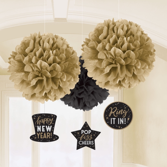 Decoracion Colgante 3 Borlas 17cm Happy New Years