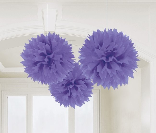 Decoracion Colgante:Pom Poms Morado 406cm