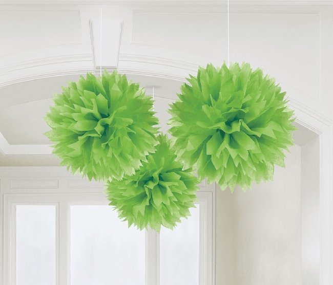 Pompones decorativos verde lima-40cm