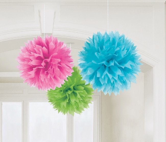 Pompones decorativos multicolor-40cm