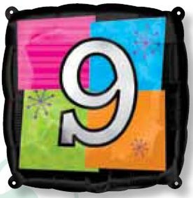 18/45cm Globo Cuadrado Numero 9 ***OFERTA DTO NO ACUMULABLE