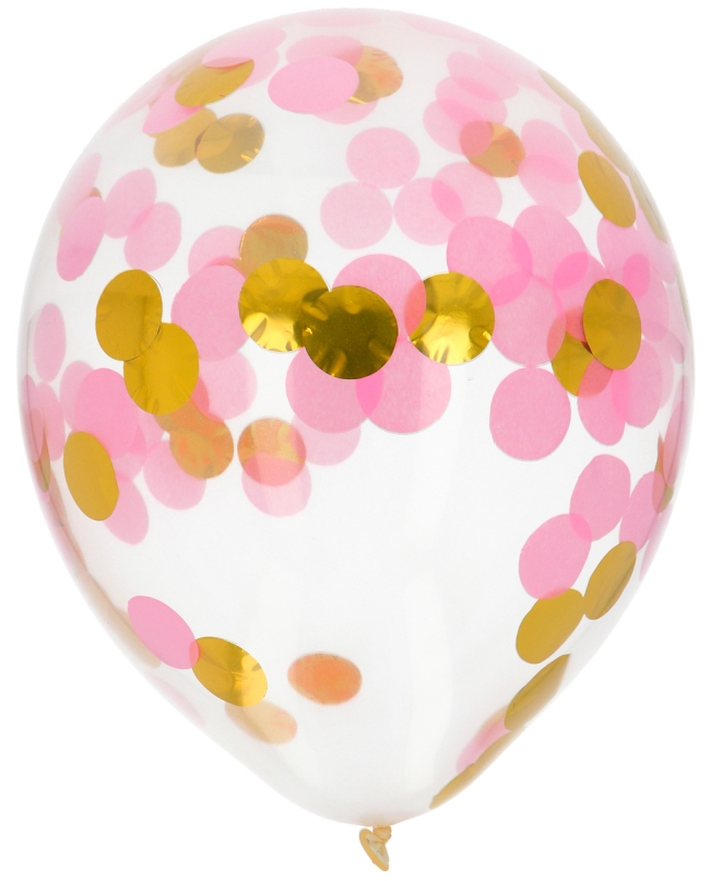 Globos Latex Confeti Oro/Rosa 30cm