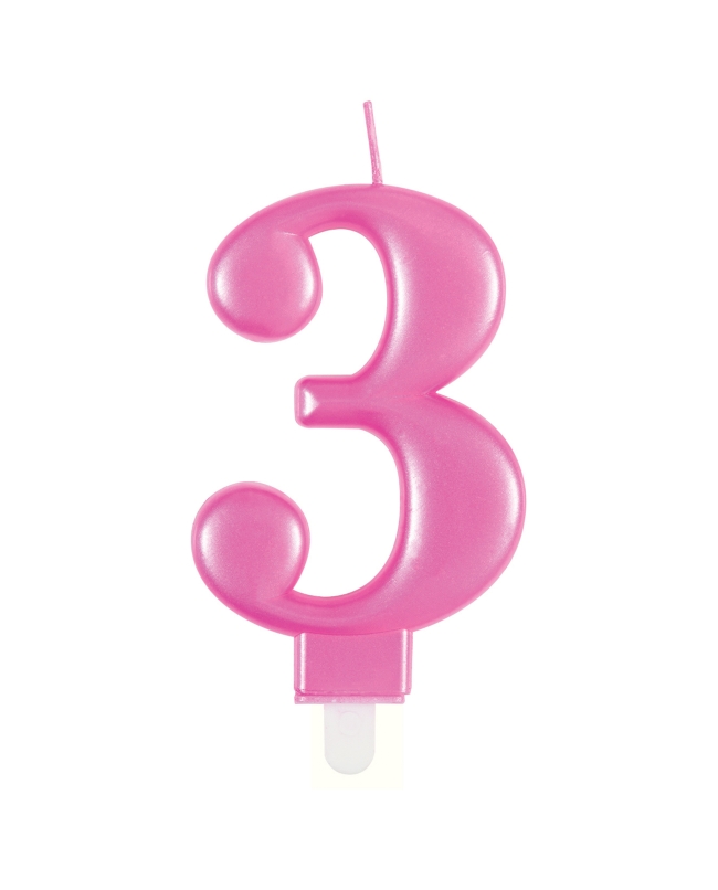 Vela Rosa Metal Nº 3