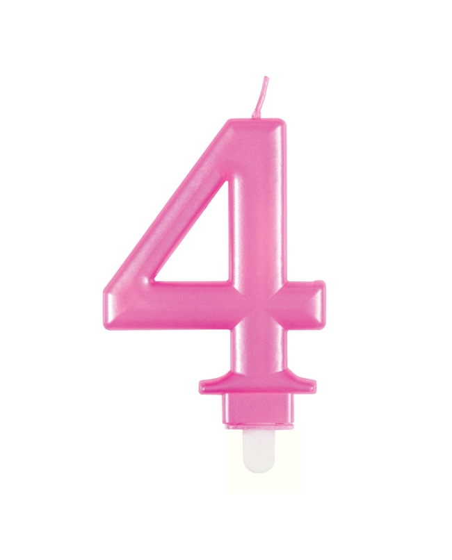 Vela Rosa Metal Nº 4