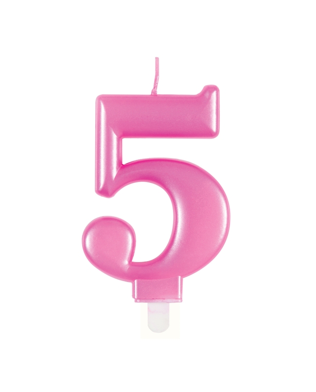 Vela Rosa Metal Nº 5