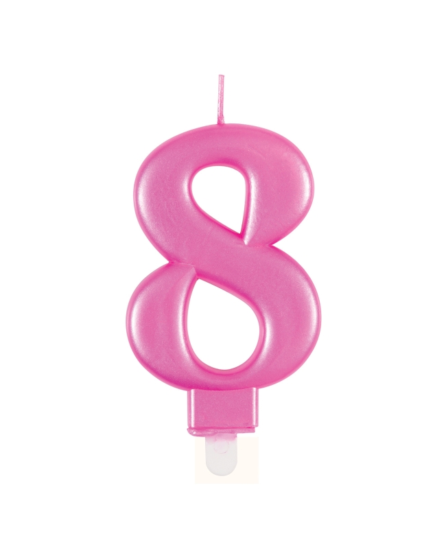 Vela Rosa Metal Nº 8