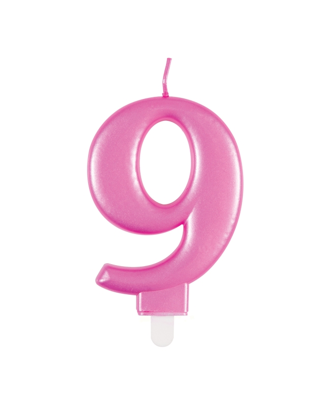 Vela Rosa Metal Nº 9