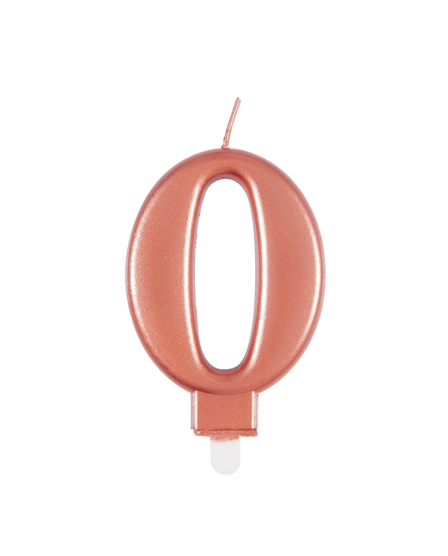 Vela Rosa Oro Metal Nº 0
