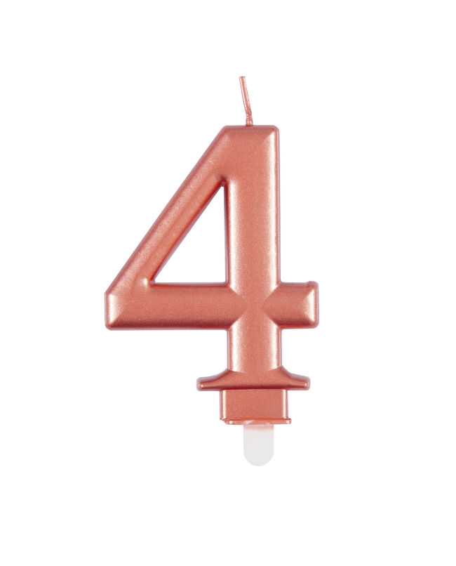 Vela Rosa Oro Metal Nº 4