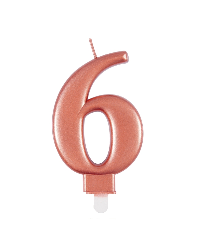 Vela Rosa Oro Metal Nº 6