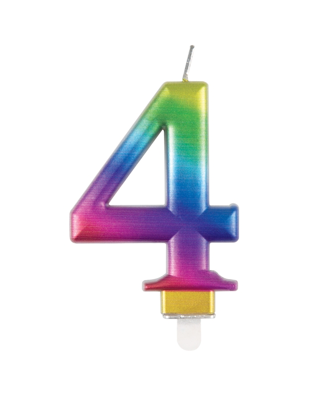 Vela Multicolor Metal Nº 4
