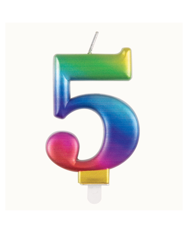 Vela Multicolor Metal Nº 5