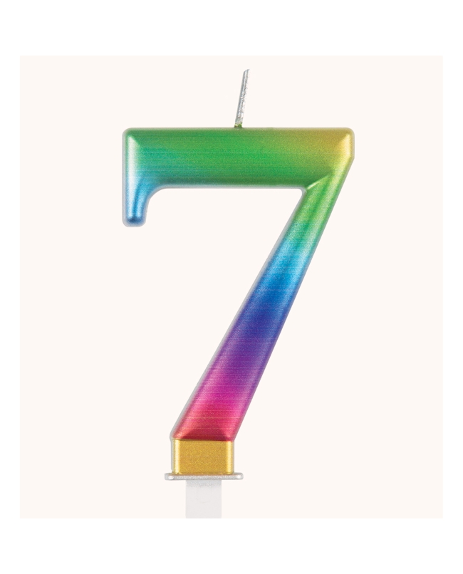 Vela Multicolor Metal Nº 7