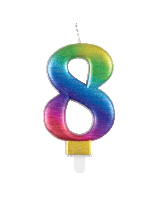 Vela Multicolor Metal Nº 8