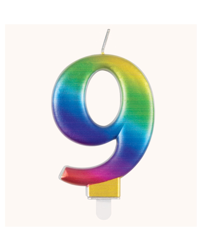 Vela Multicolor Metal Nº 9