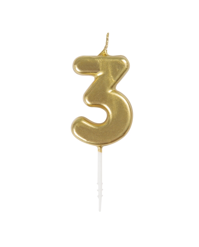 Vela Mini Pincho Oro Metal Nº 3