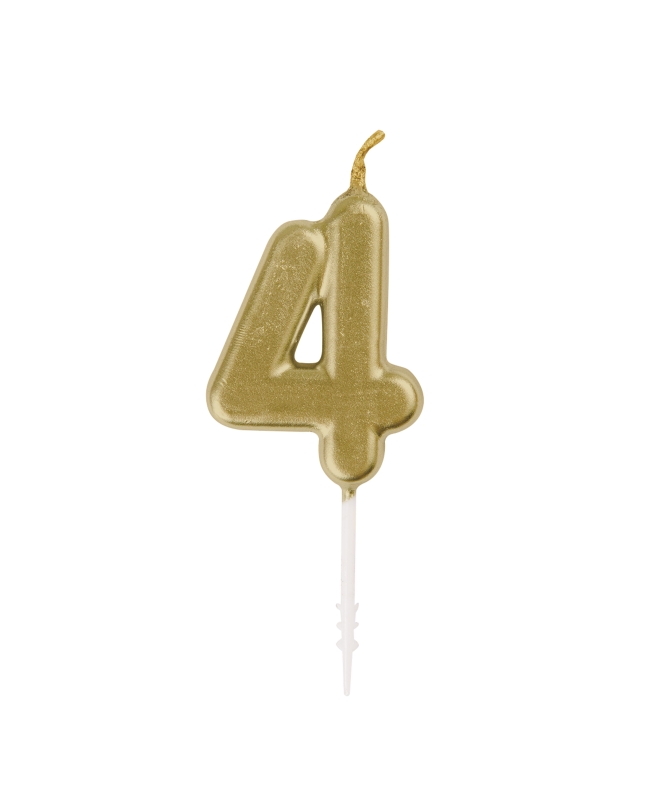Vela Mini Pincho Oro Metal Nº 4