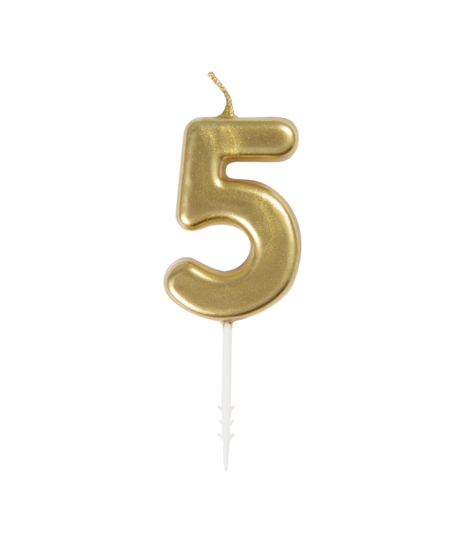 Vela Mini Pincho Oro Metal Nº 5