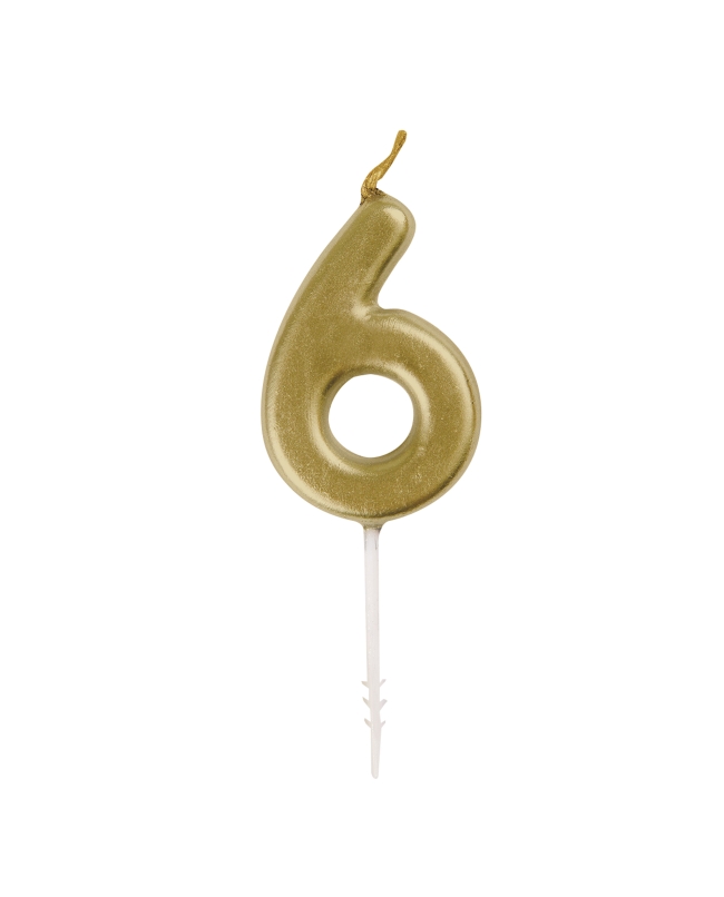 Vela Mini Pincho Oro Metal Nº 6