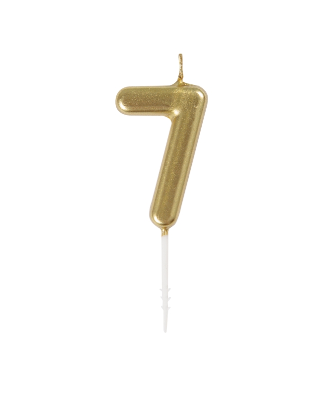 Vela Mini Pincho Oro Metal Nº 7