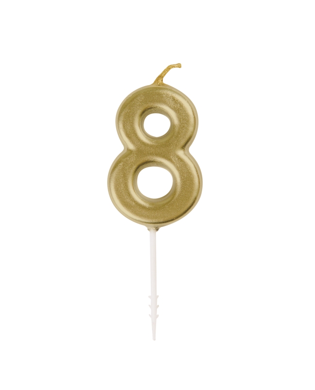 Vela Mini Pincho Oro Metal Nº 8