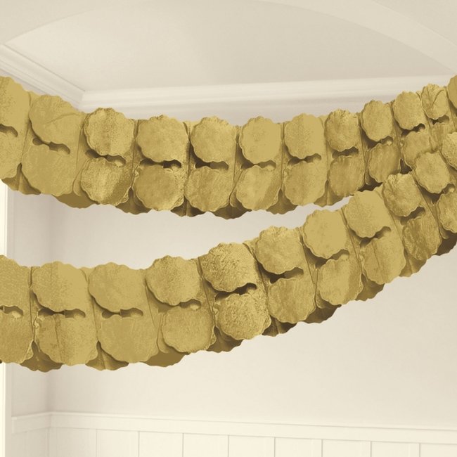 Guirnalda decorativa de papel en dorado -3,7m