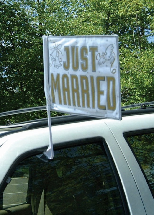 Bandera para Auto Recién Casados