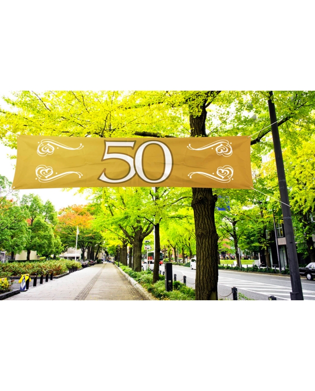Pancarta 50 Aniversario 180X40cm Poliester