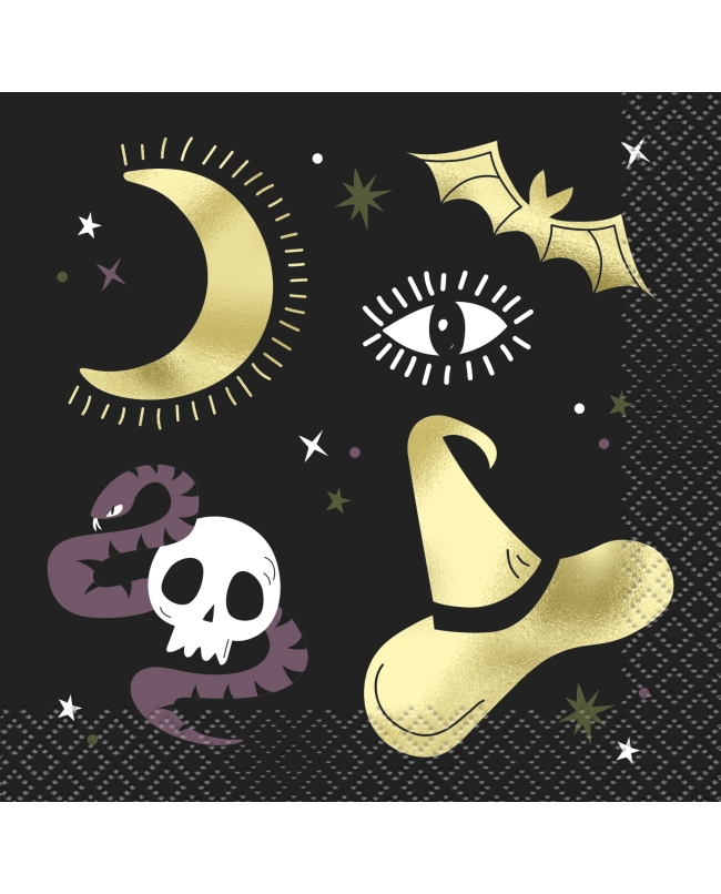 Servilletas 25X25 Halloween Celestial Estamp.Metal