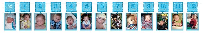 Guirnalda para Fotos Primer Cumpleaños Azul para Niño - 3,7m