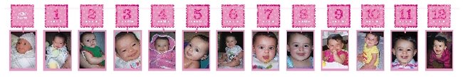 Guirnalda para Fotos Primer Cumpleaños Rosa para Niña - 3,7m
