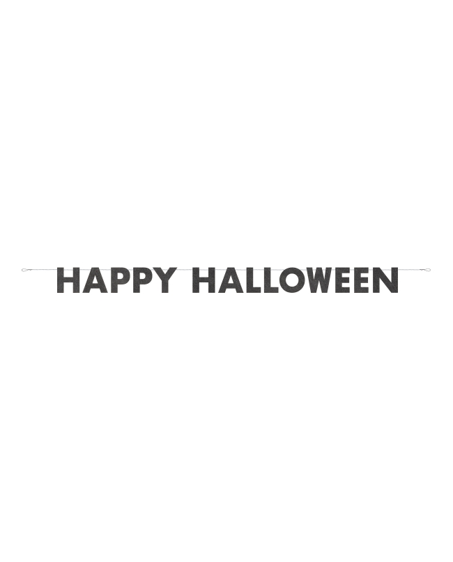 Guirnalda Happy Halloween Negra Brillante 2,74 m