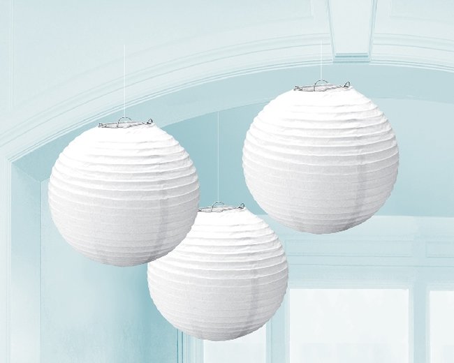 Lámparas decorativas de papel color blanco-24cm