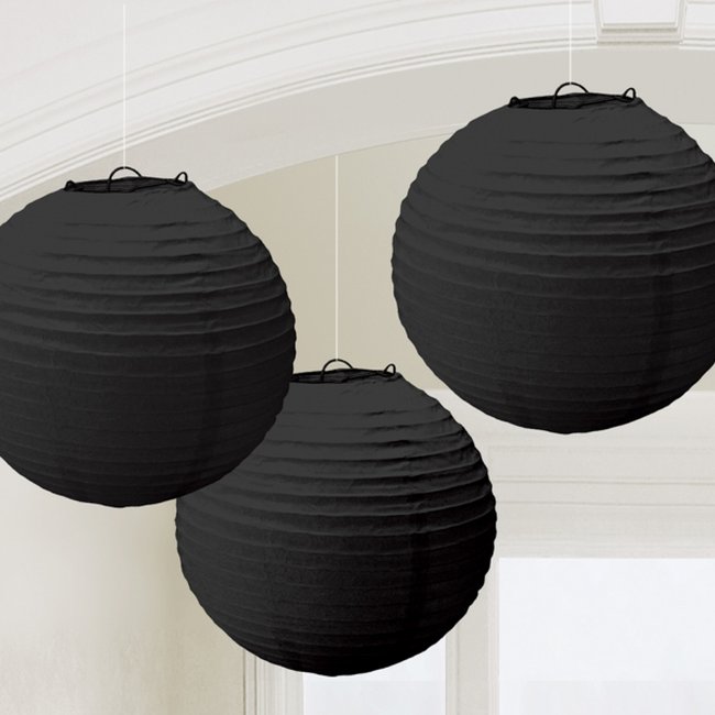 Farolillos Black Paper Lanterns 24cm 