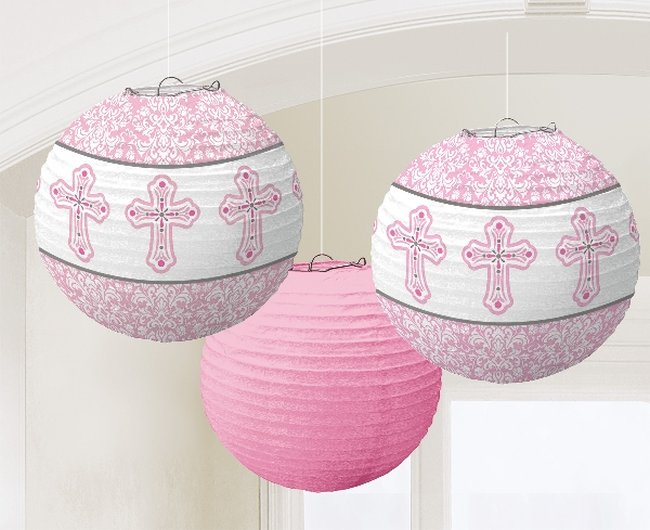 Farolillos Pink Paper Printed Lanterns 