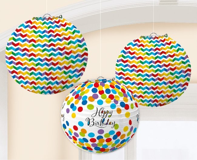 Farolillos Bright Birthday Paper Lanterns