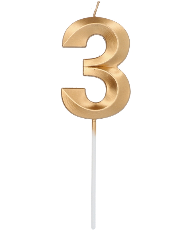 Vela Glamour Nº 3 Oro Metal