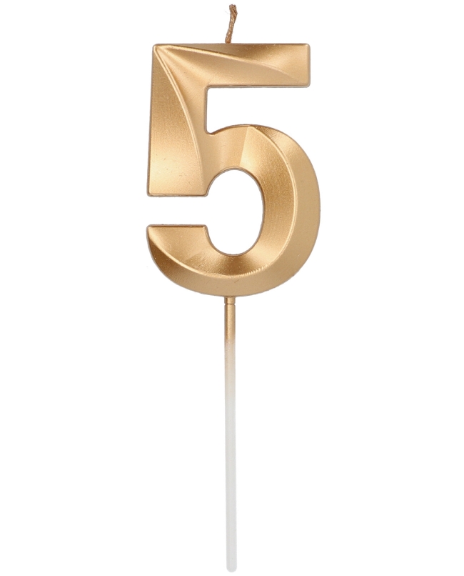 Vela Glamour Nº 5 Oro Metal