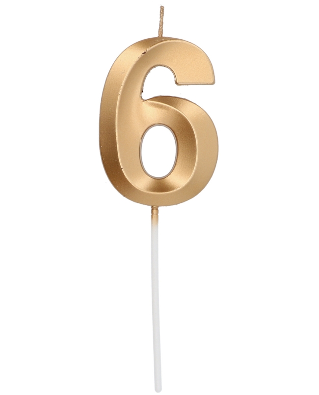 Vela Glamour Nº 6 Oro Metal