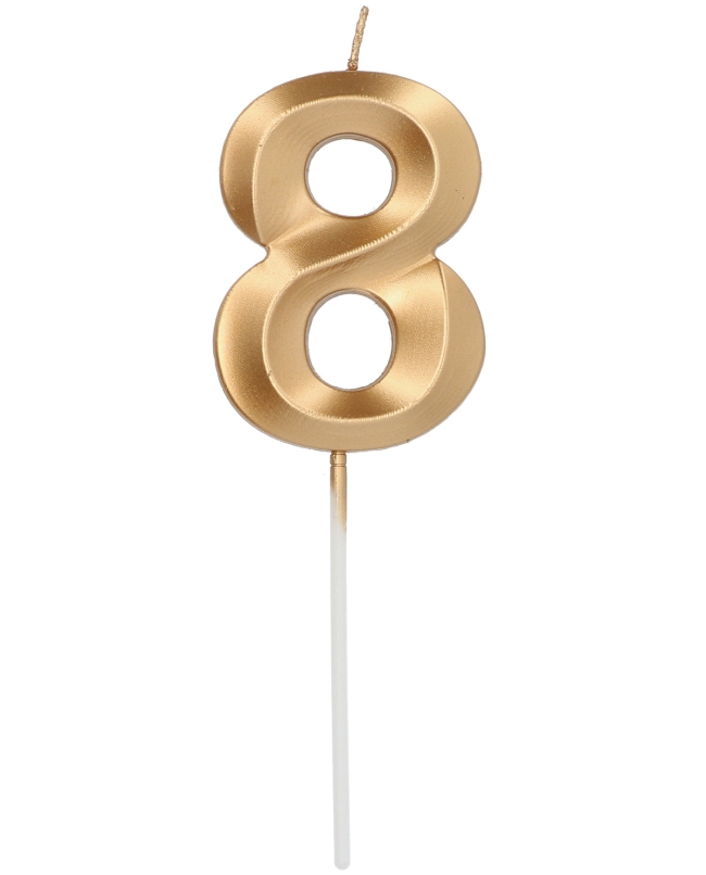 Vela Glamour Nº 8 Oro Metal