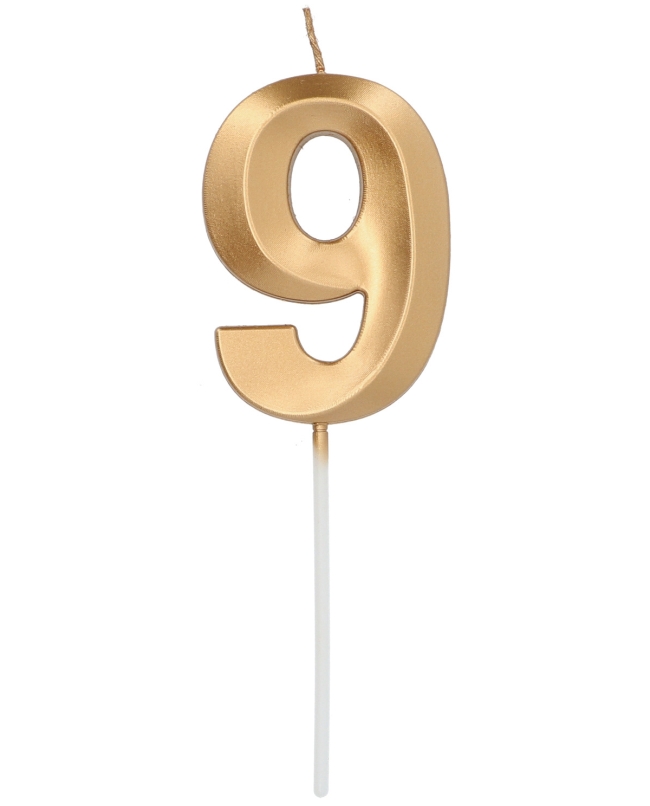 Vela Glamour Nº 9 Oro Metal