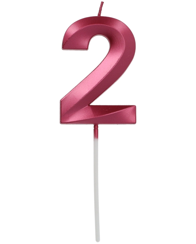 Vela Glamour Nº 2 Rosa Metal