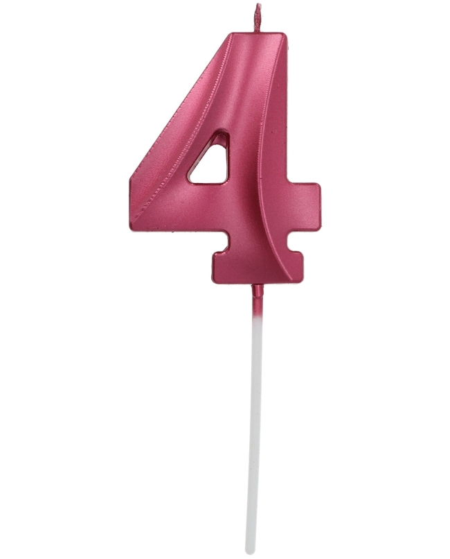 Vela Glamour Nº 4 Rosa Metal